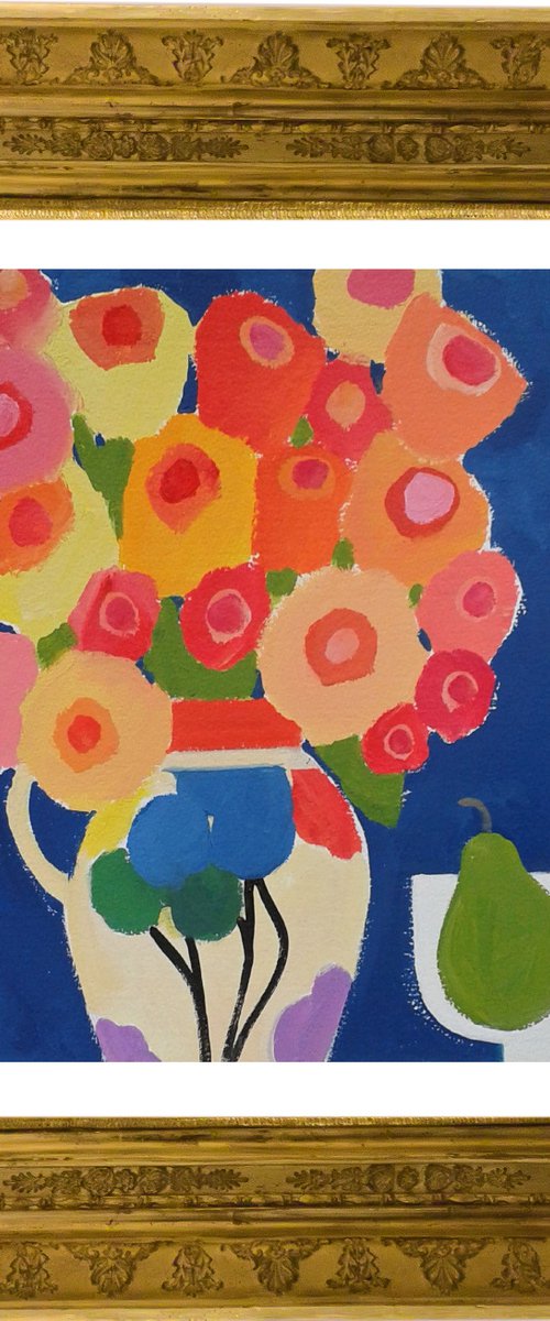 Flowers in a Clarice Cliff Vase by Jan Rippingham