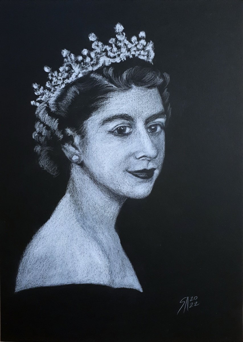 Queen Elizabeth II / ORIGINAL DRAWING Pencil drawing by Salana Art ...