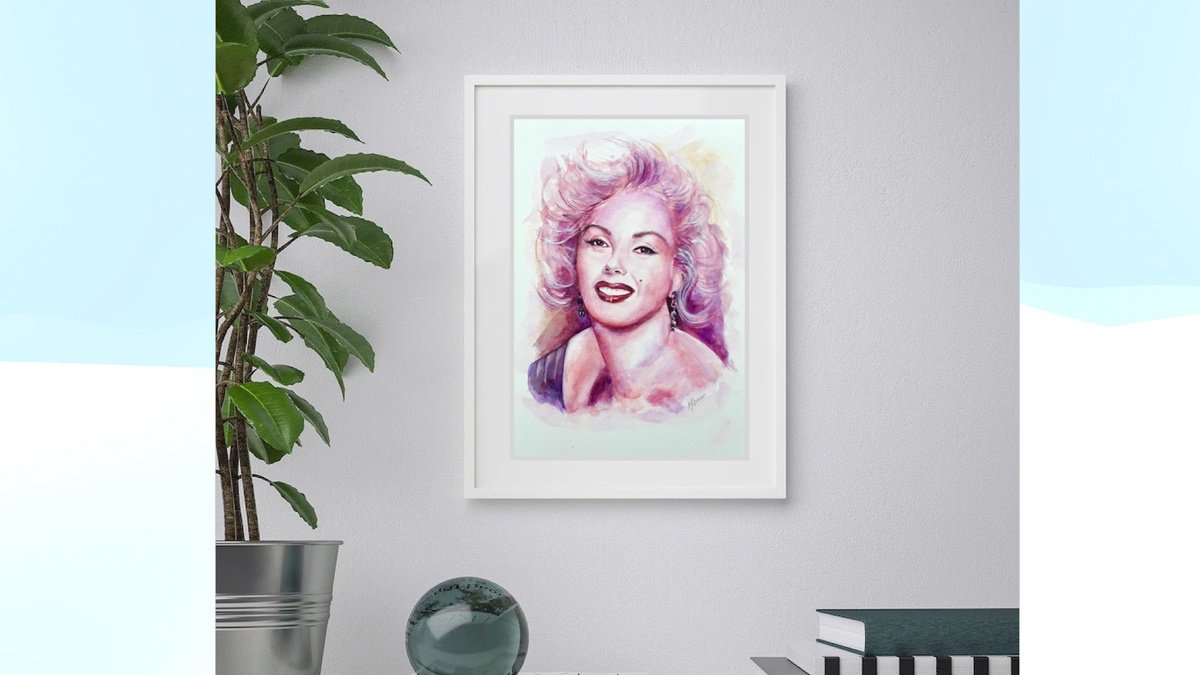Photorealistic Portrait Watercolour By Mel Davies Original Art, 12 X 17", Marilyn, Original Artwork
