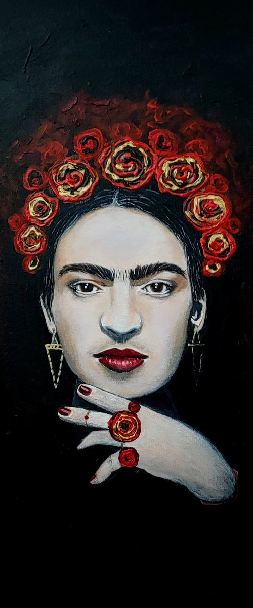 Frida With Roses by Alison Caltrider