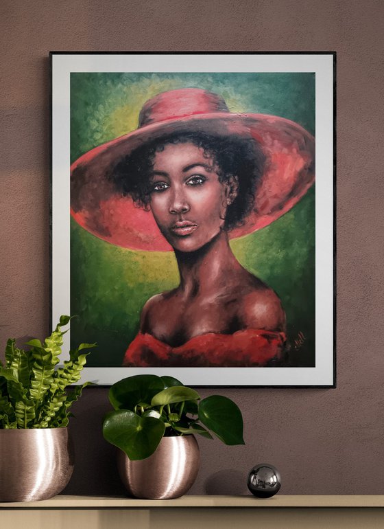 African woman in red