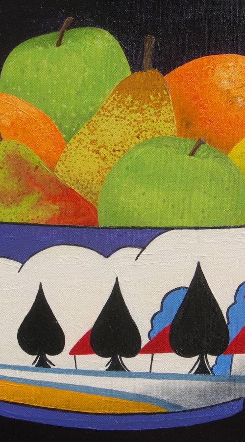 A Clarice Cliff Bowl of Fruit by Ruth Cowell