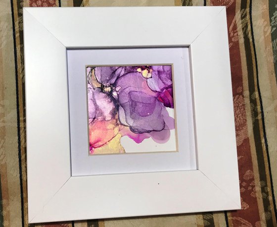 Black Orchid III Mini    Framed Ink Abstract