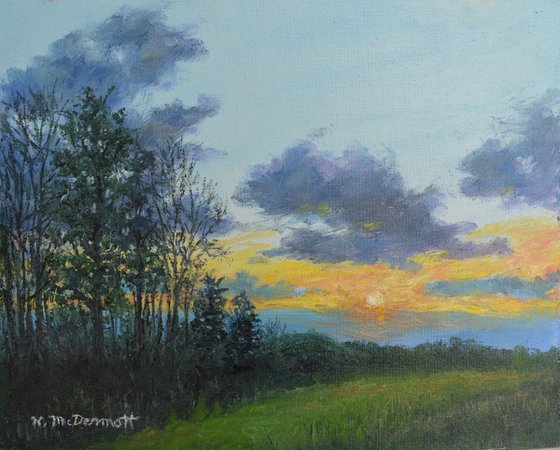 Twilight Meadow - 8X10 oil