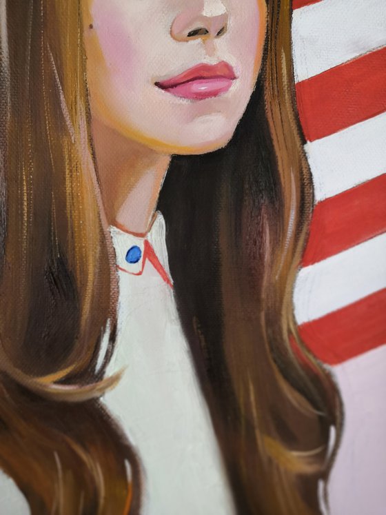 oil portrait of Lana Del Rey