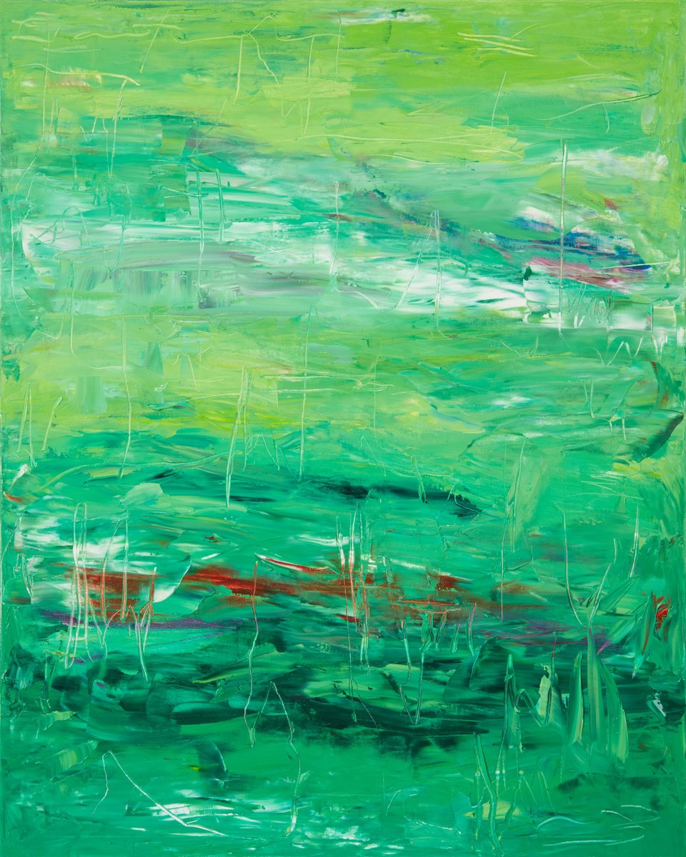 Organic Abstract Oil Painting By Simon Findlay, 47 X 59", Loop Collection 1, Original Artwork