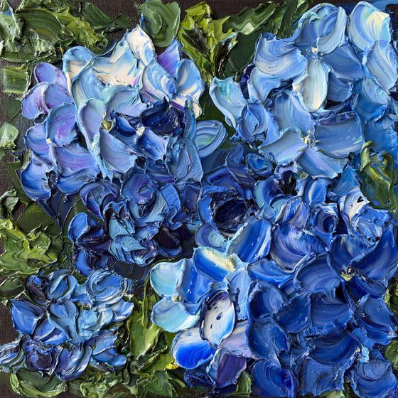 Midnight Hydrangea I — Blue Floral