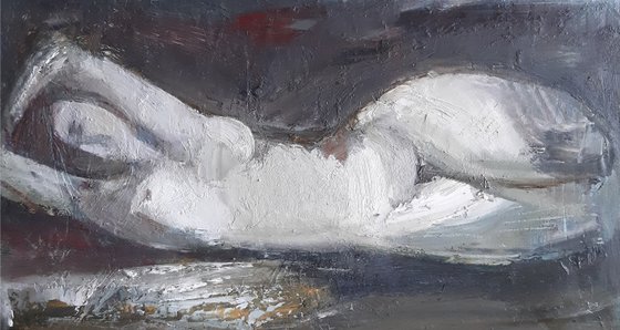 Figure 40x30cm ,oil/canvas, abstract portrait