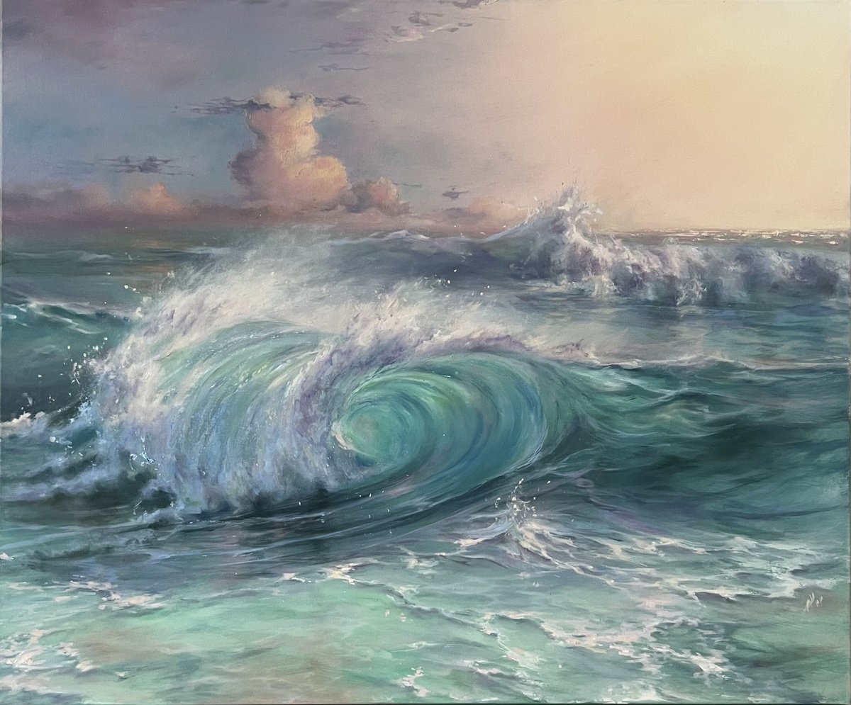 Photorealistic Landscape Oil Painting By Alesia Yeremeyeva, 24 X 20, Dreamy Coast, Original Artwork