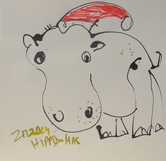 crazy christmas hippo