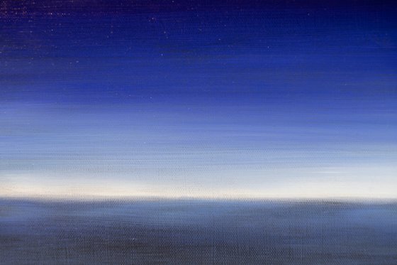 Blue horizon - oil painting landscape