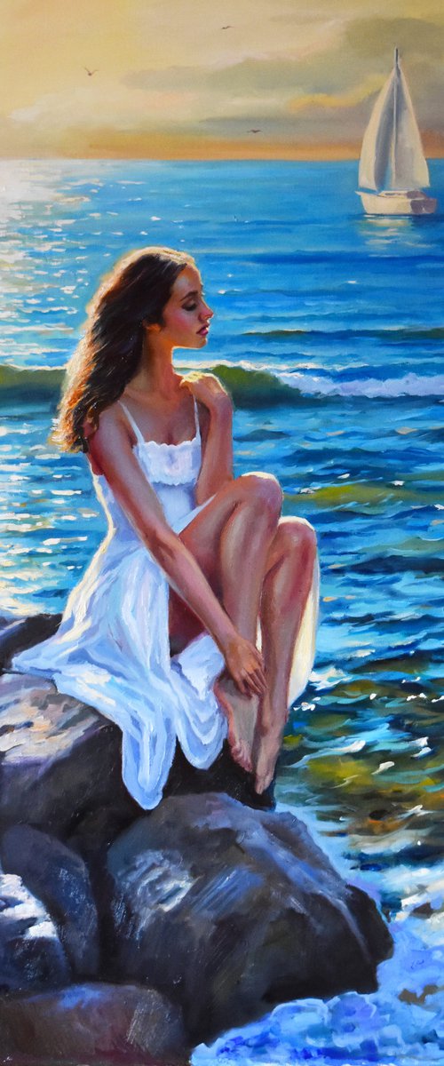 The sunset on the sea by Serghei Ghetiu
