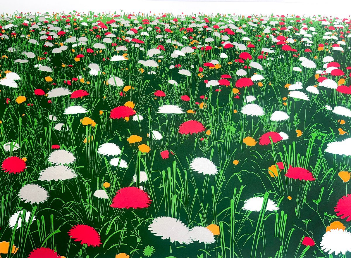 Impressionistic Landscape Screenprint By Chris Keegan, 31 X 14, Meadow, Original Artwork