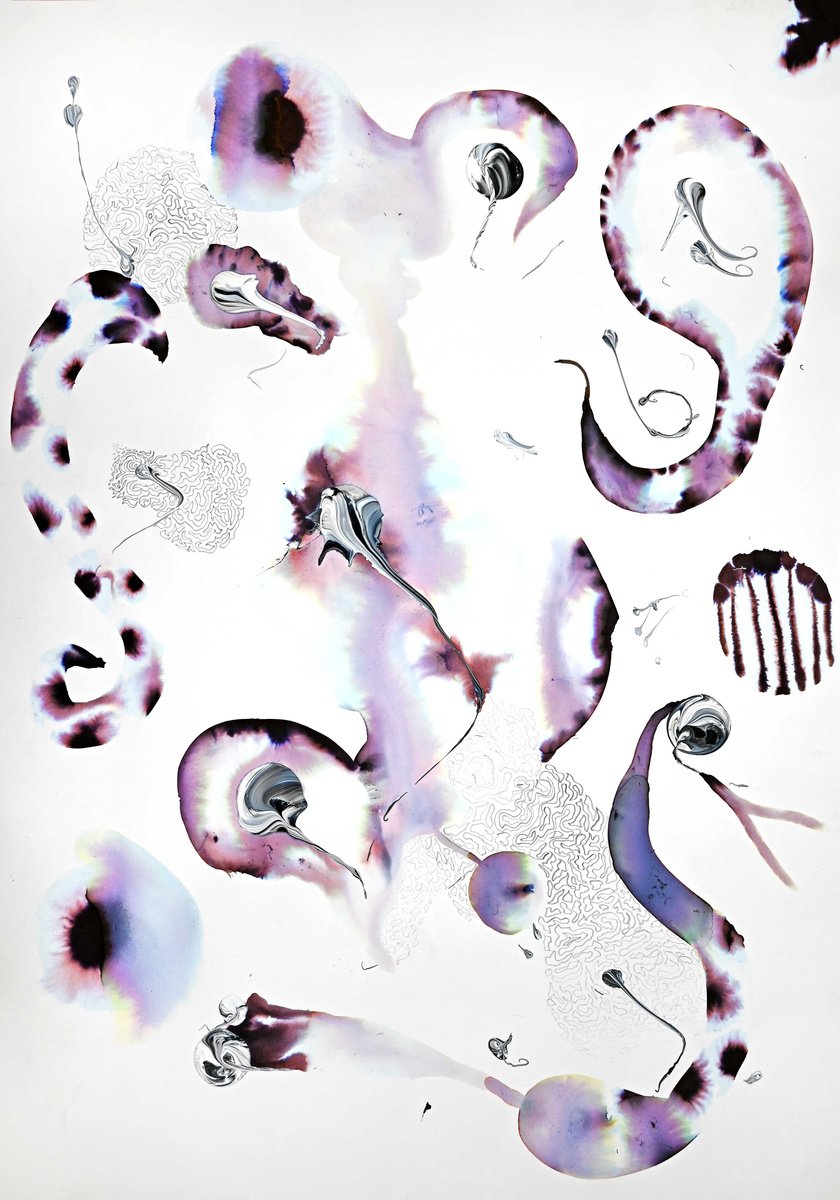 Abstract Ink Drawing , Liquibash By Sumit Mehndiratta, 17 X 24, Artwork For Sale On Artfinder