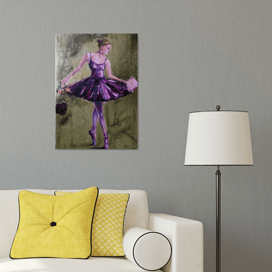 En Pointe  - Ballerina   Painting on Canvas