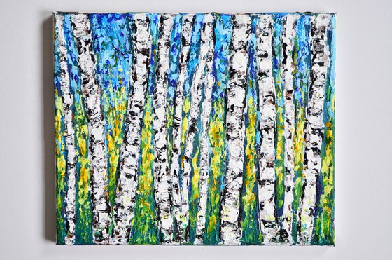 Aspen Trees - Modern Textured Abstract Gift Idea