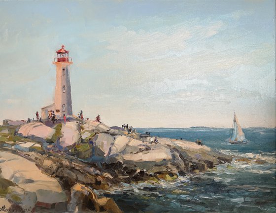 Plein air at Peggy's Cove (14x18")