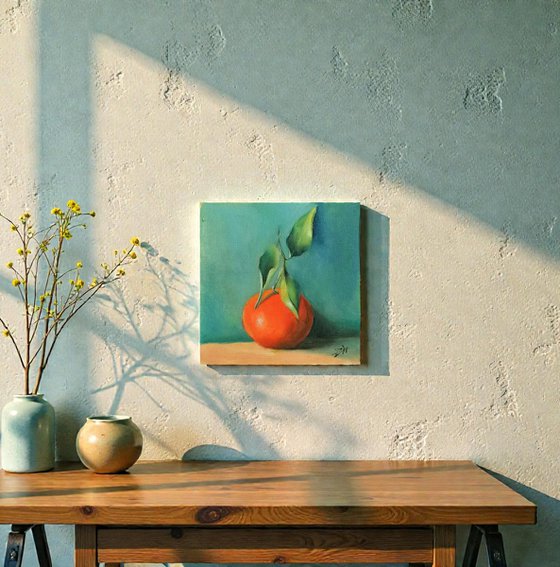 An Orange, still life painting