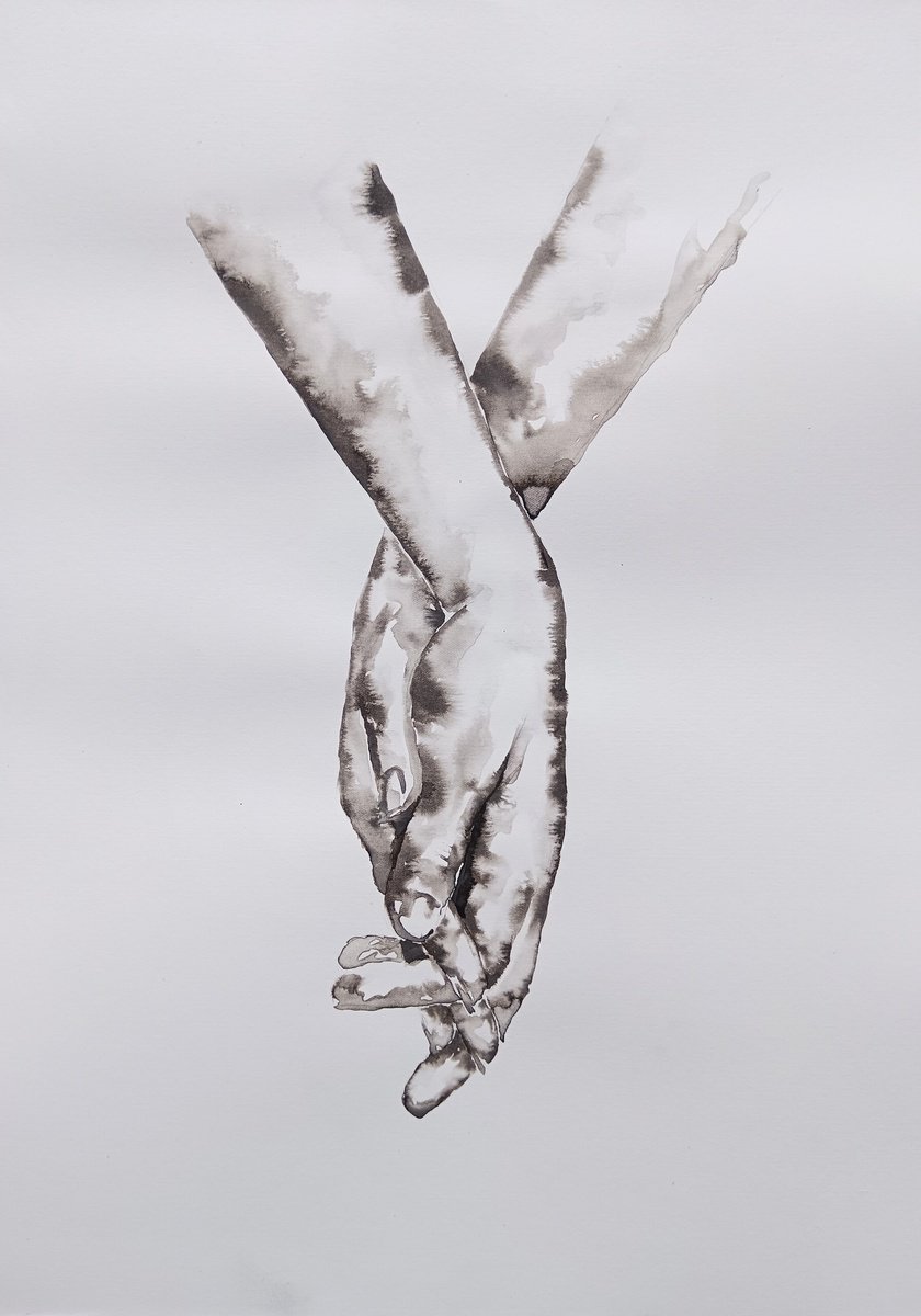 Abstract Portrait Collage By Mateja Marinko, 11 X 16", Lovers Hands V, Original Artwork