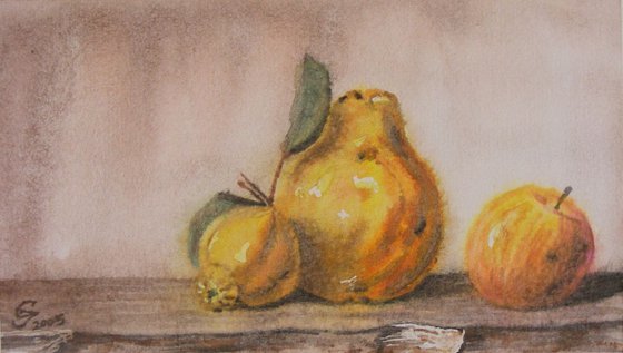 " Two quinces and apple "