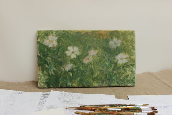 White Roses 2011, acrylic on canvas, 20 x 35 cm