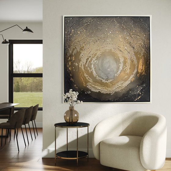 Gold And Black Abstract Painting – Gold Ebony