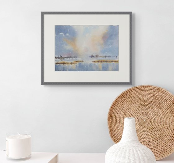 Marsh , Lake and Sky