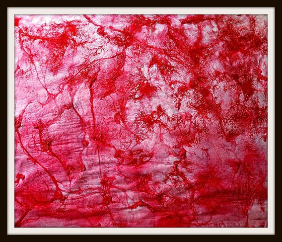 Doubts about the answer - Primary Red - (n.251) - 90 x 75 x 2,50 cm - ready to hang - acrylic painting on stretched canvas