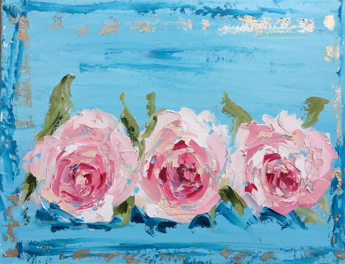 Vintage Roses 11x4 by Emma Bell