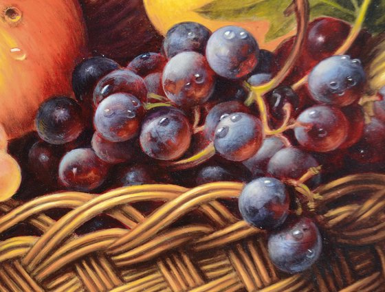 Basket of fruit. Caravaggio. Free copy