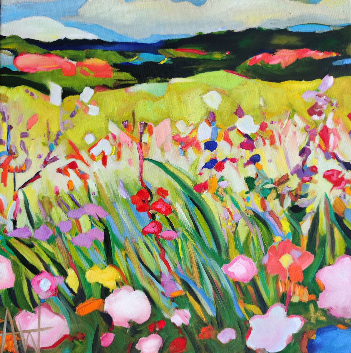 Windswept Wildflowers by Angie Wright