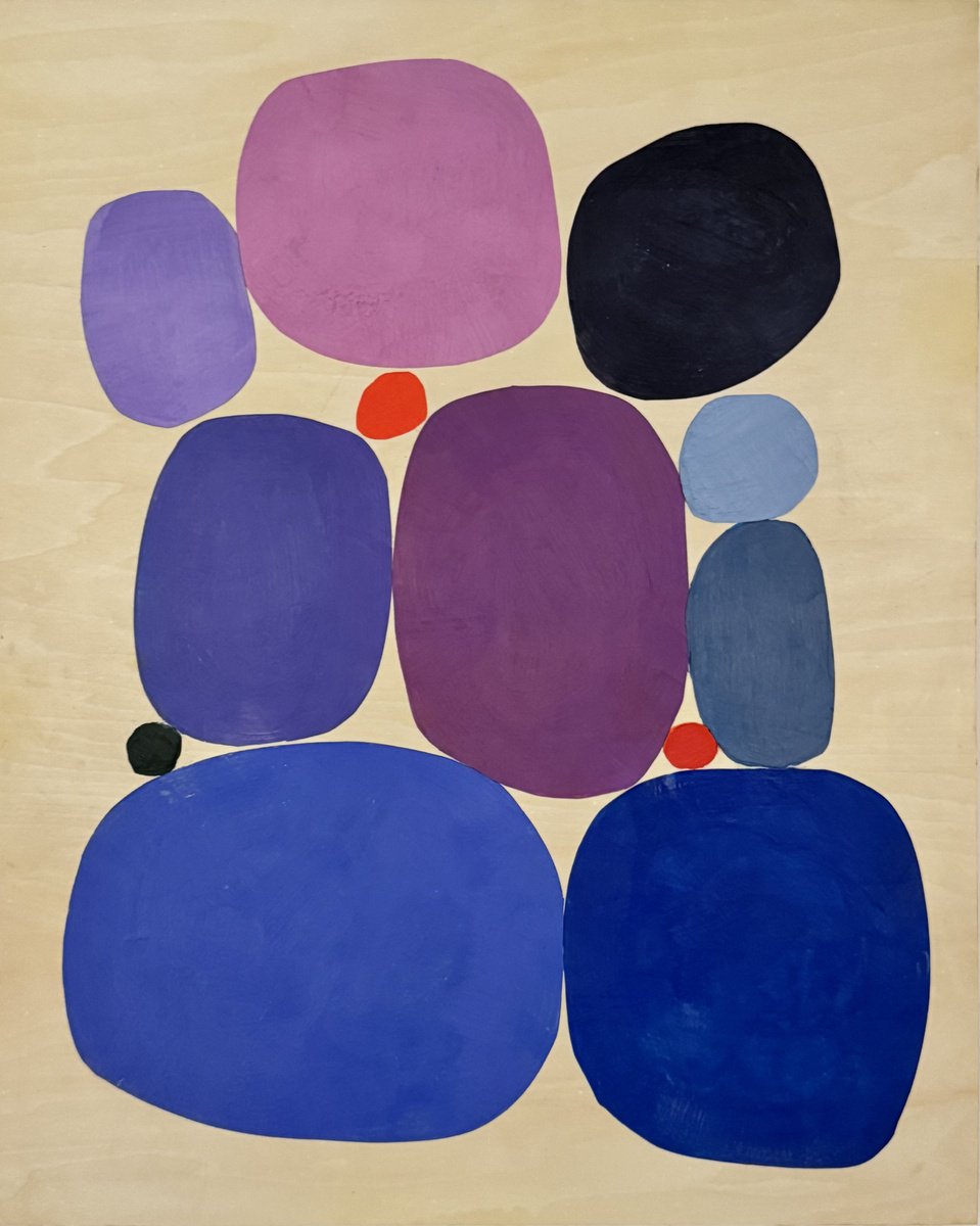 Geometric Abstract Painting By Domenica Brockman, 16 X 20, Pebble Beach, Original Artwork