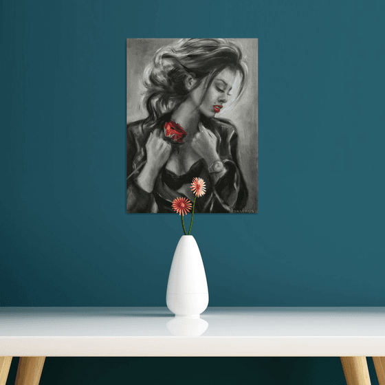 Red rose and black passion