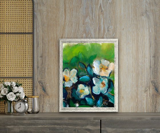 Vibrant blossoms Van Gogh Inspired Oil painting on paper