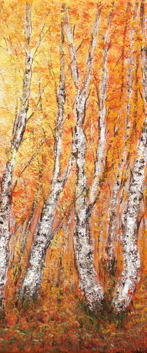 Autumn birch forest by Ludmilla Ukrow