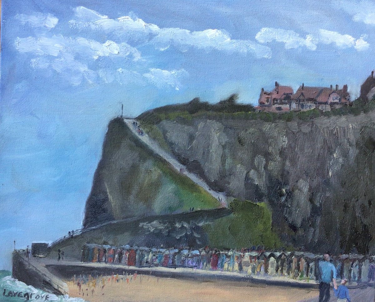 Cliffs on the east Kent coast, oil painting. by Julian Lovegrove Art