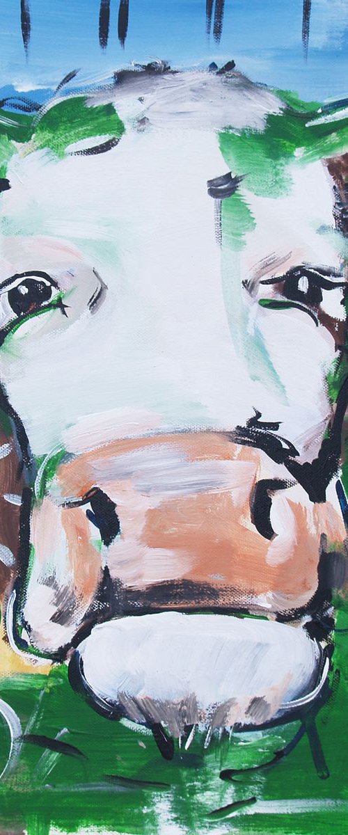 Don Giovanni – Colorful happy Cow Painting by Stefanie Rogge