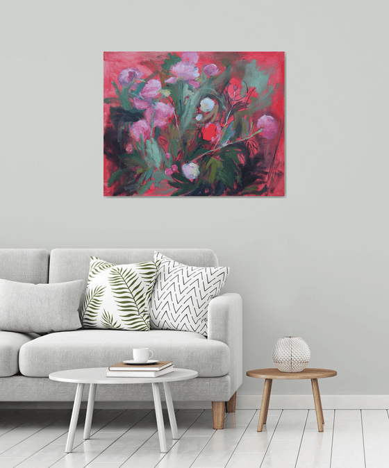 Peonies in red tones