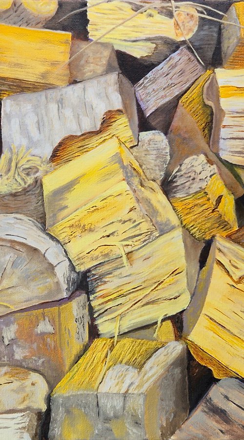 Woodpile in Gold and Silver by Chris Marshall