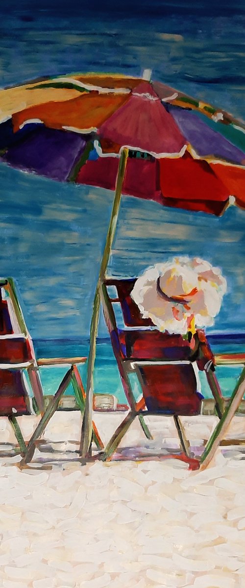 At the beach / 102 x 72 cm by Alexandra Djokic
