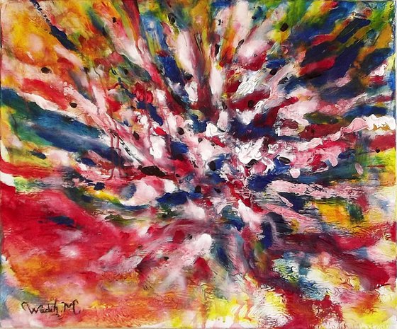 EXPLOSION - Abstract painting (60x50cm )
