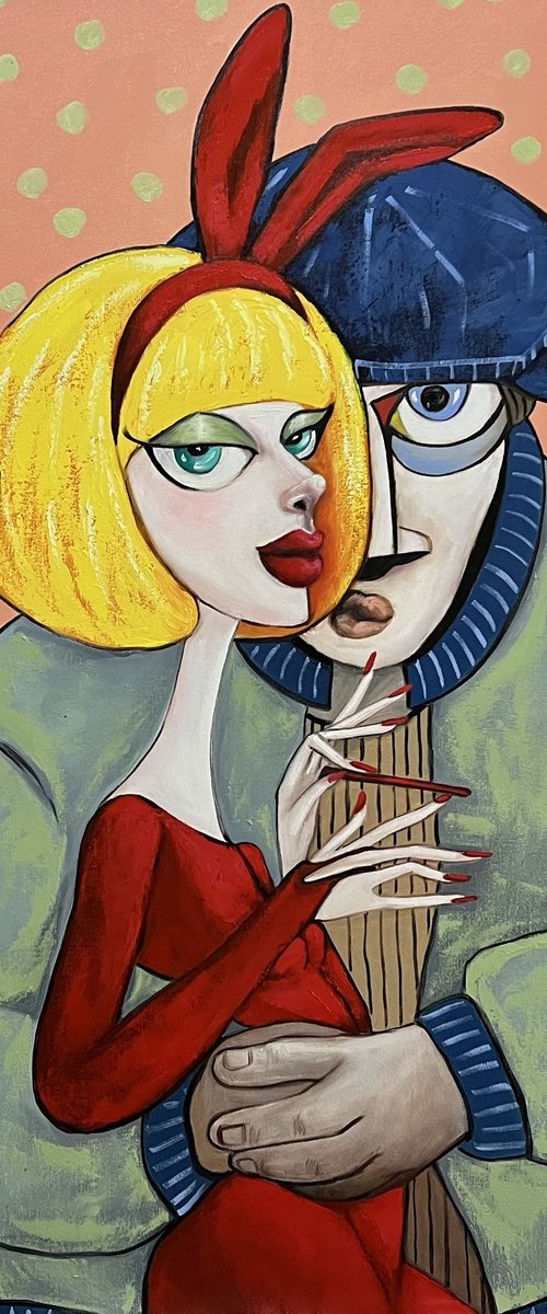 Lady in red dress by Ta Byrne