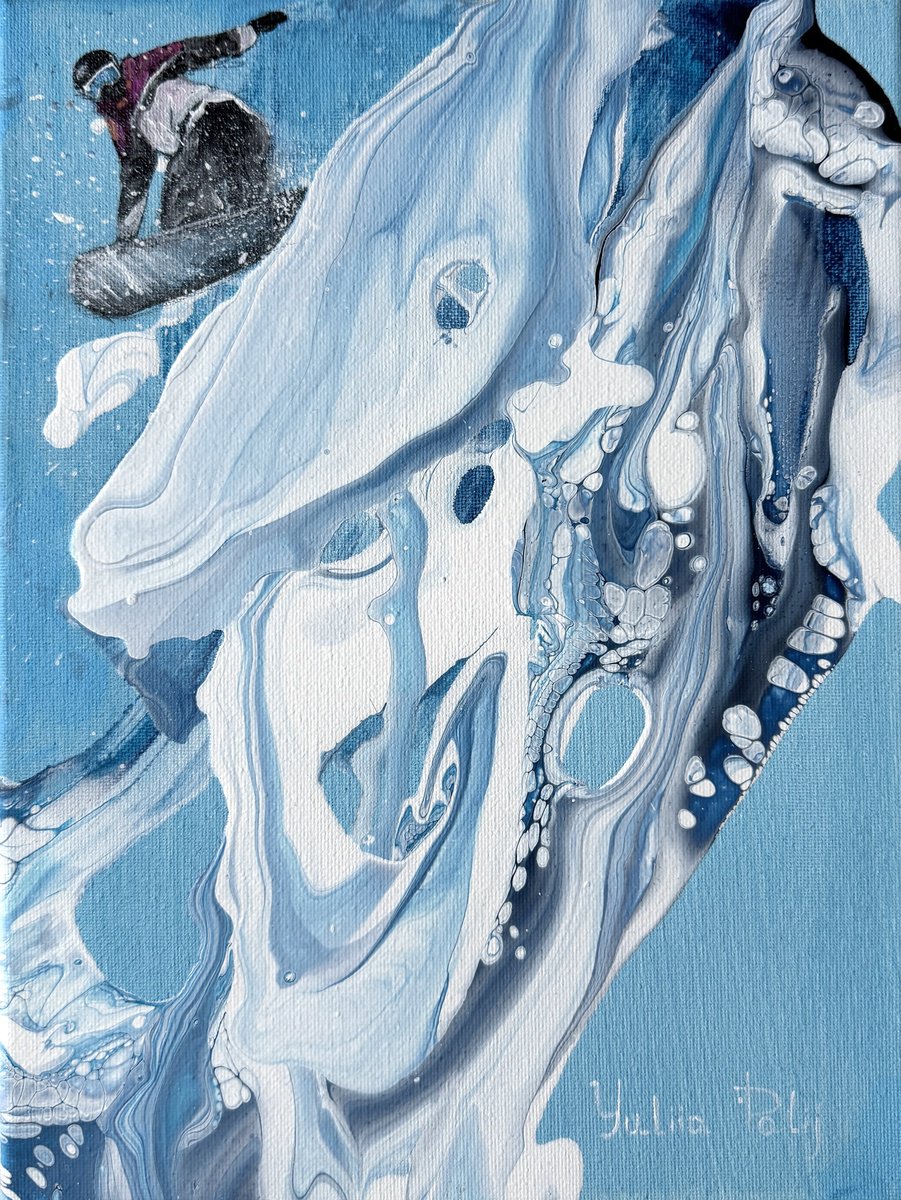 Abstract Acrylic Painting By Yuliia Poraiko, 10 X 13", Adrenaline, Original Artwork