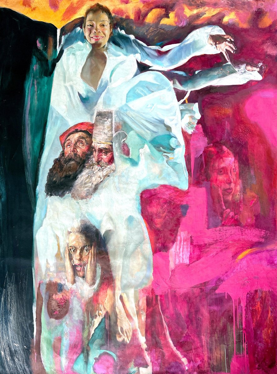 Surrealistic Portrait Oil Painting By Igor Galan, 59 X 75, Illusions 2, Original Artwork