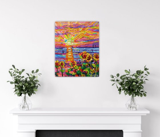 Sunflowers on the coast