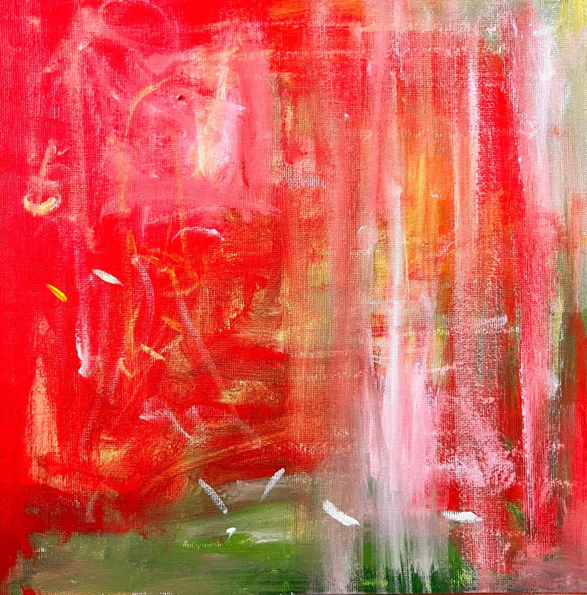 Abstract Acrylic Painting By Shabs Beigh, 12 X 12", All That Jazz, Original Artwork