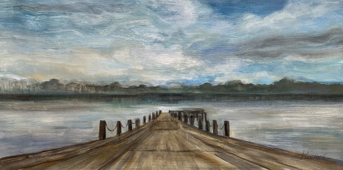  Lake Pier By Silvia Vassileva, 40 X 20, Artwork For Sale On Artfinder