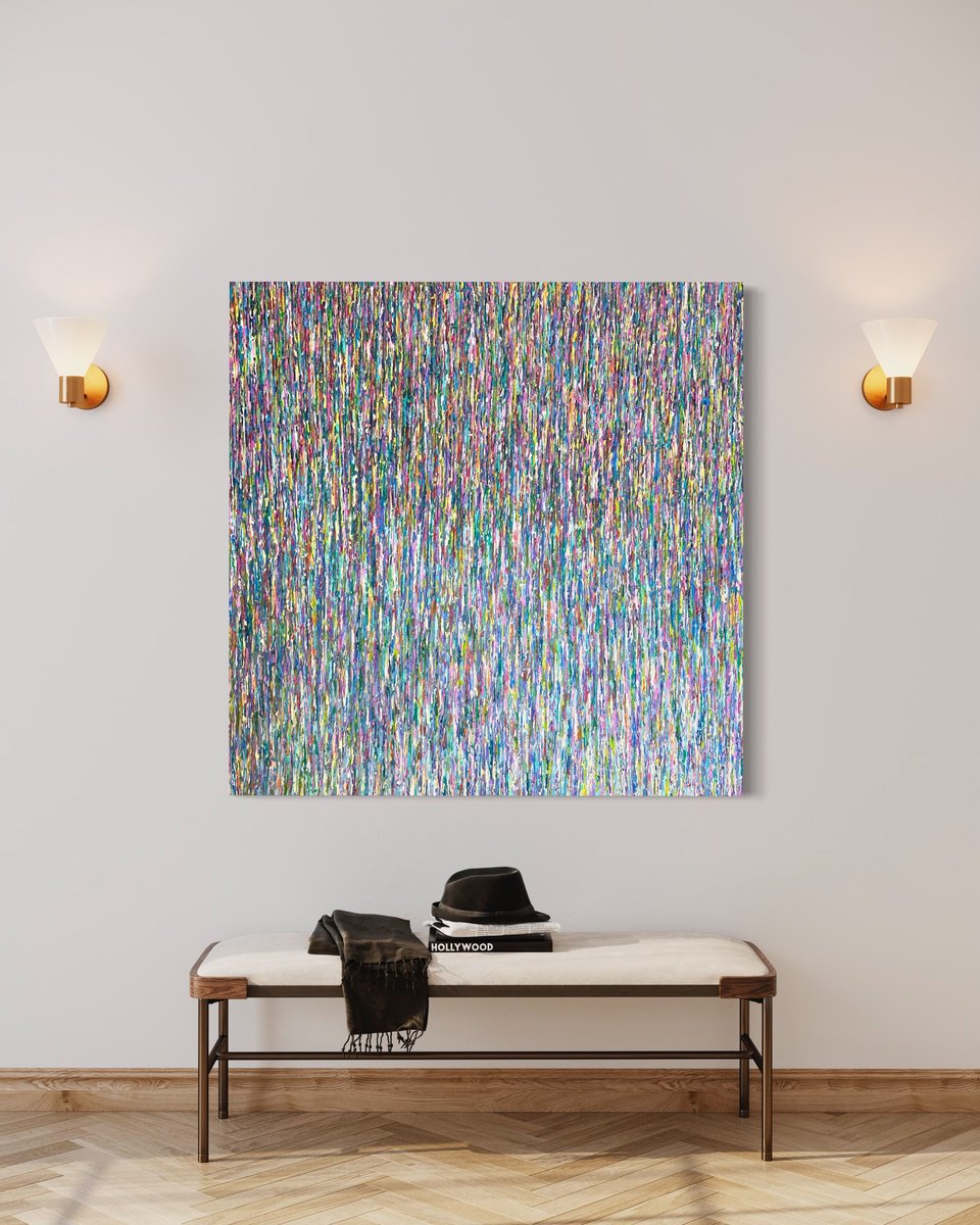 Organic Abstract Acrylic Painting By Daniela Pasqualini, 48 X 48, Living In Colors, Original Artwork