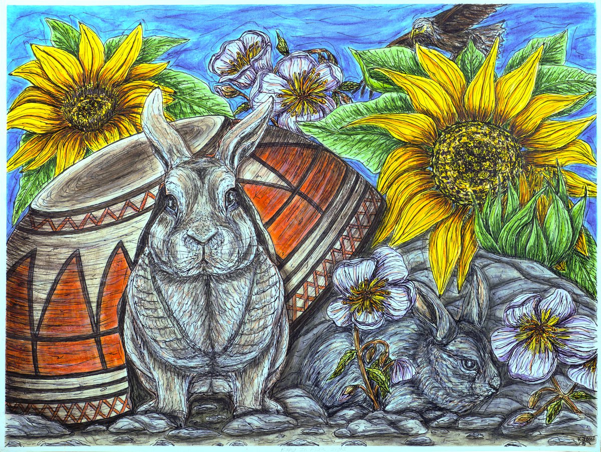 Illustrative Animal Watercolour By Kim Jones Miller, 24 X 18", Hiding In Plain Sight, Original Artwork