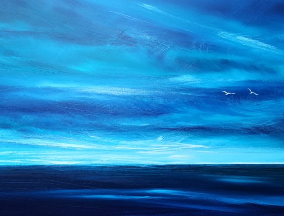 Morning Light in Blue - seascape, emotional, panoramic